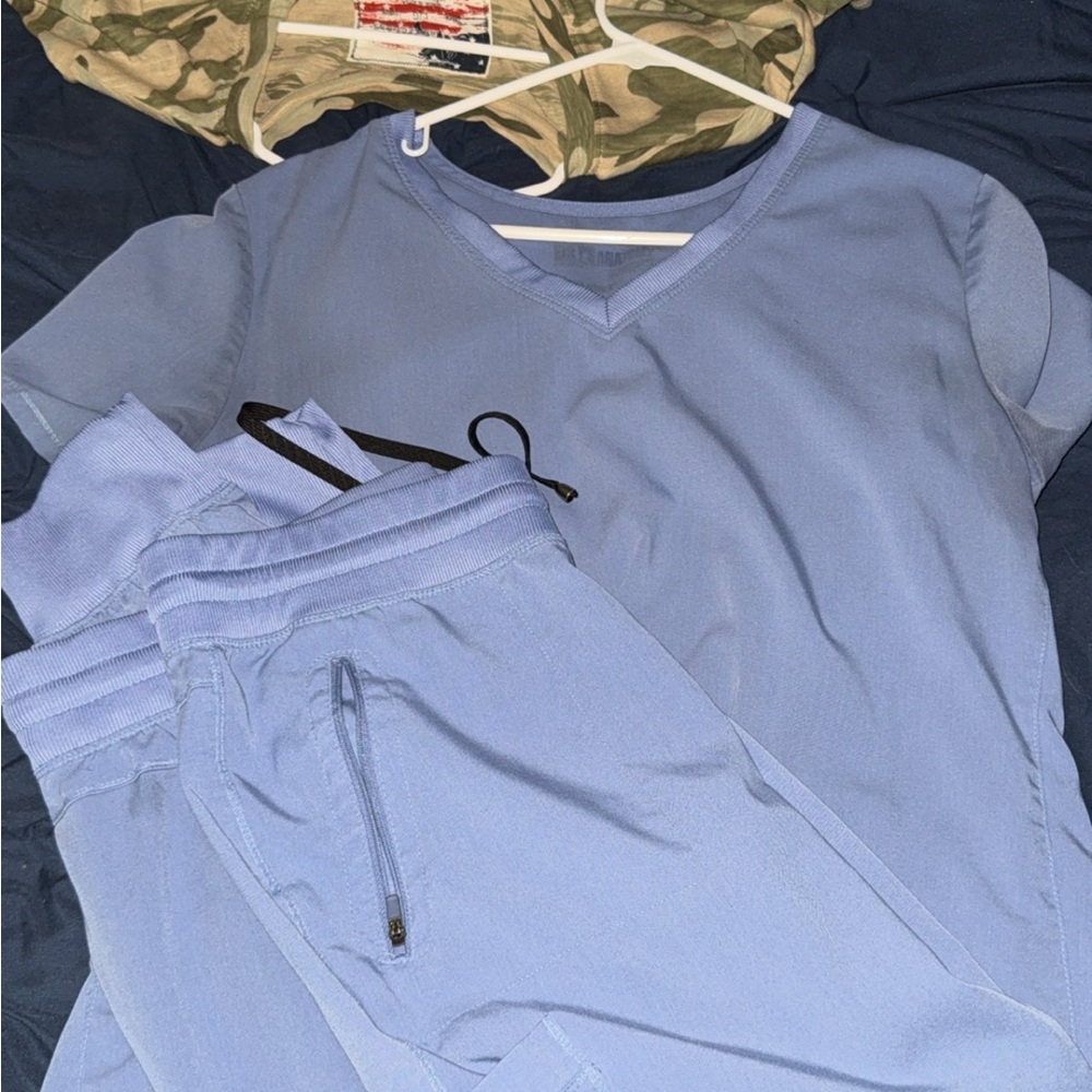 Grey's Anatomy Women's Blue Scrub Top and Pants Set